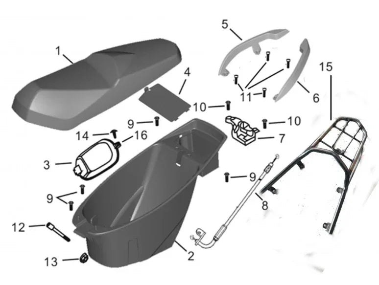 SIÈGE ET RACK - VOYAGEUR URBAIN ET SPORT 50CC – Secret Import