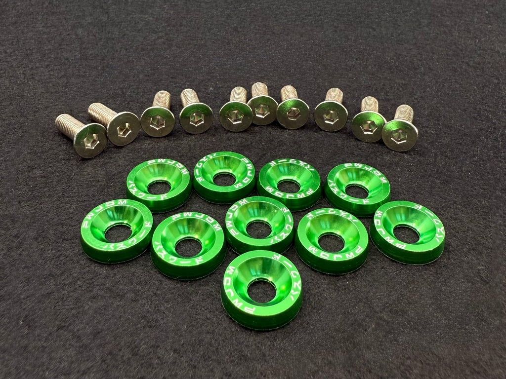 Universal Fairing Screw Kit M6 (10X) Green Screws