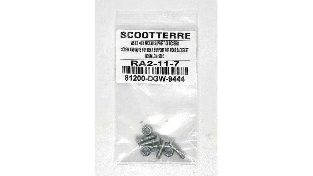 VIS ET NOIX D'ARCEAU SUPPORT DE DOSSIER RA2-11-7 (SCOOTTERRE OEM)