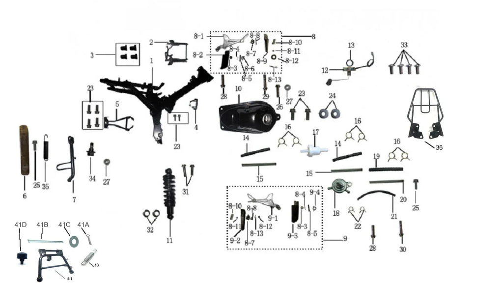 [1] CHÂSSIS AR-50 RW2-4-1 (SCOOTTERRE OEM)