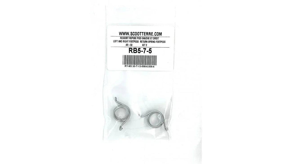 [8-10] RESSORT REPOSE-PIED ARRIÈRE GAUCHE ET DROIT (2X) RB5-8-2 (SCOOTTERRE OEM)