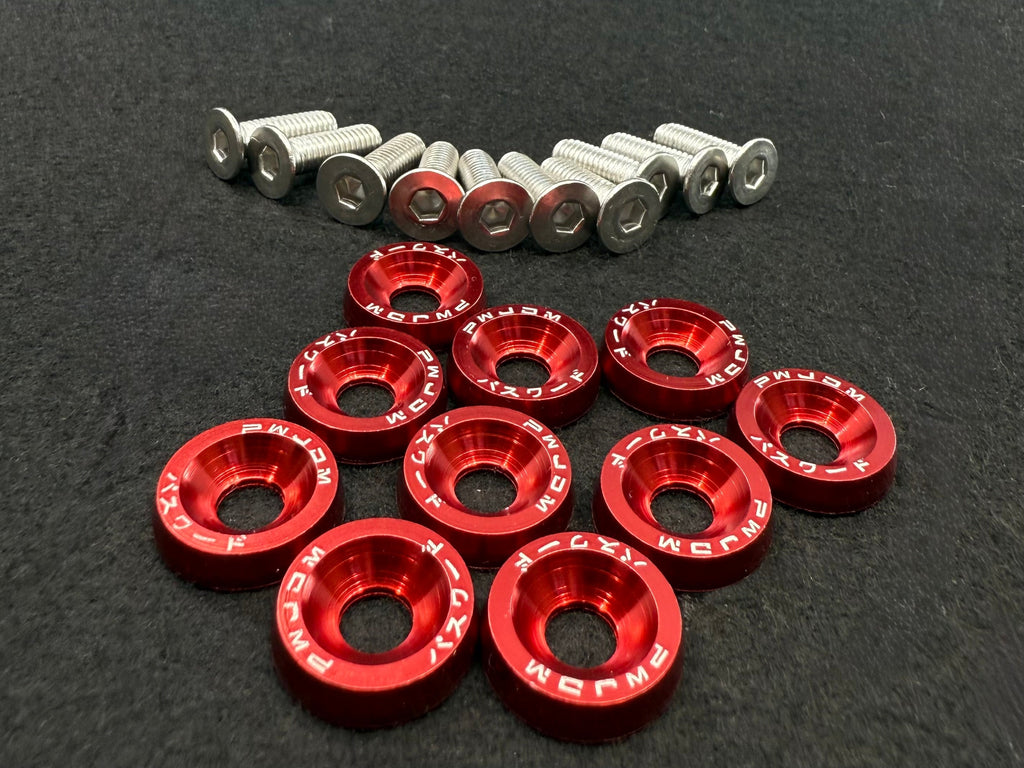 Universal Fairing Screw Kit M6 (10X) Red Screws