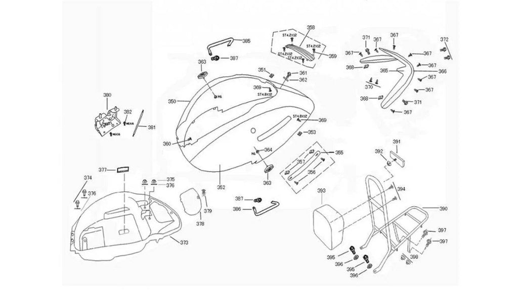 [379] CLIP/PIN POUR CACHE-TRAPPE ARRIÈRE (2015-2018) (SCOOTTERRE OEM)