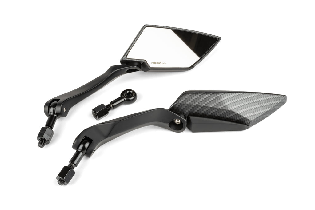 Koso Carbon Glossy Mirror Kit (M8 Thread) - Kit de Rétroviseurs Brillants Koso Carbon (Filetage M8) - KO-OA016CK1