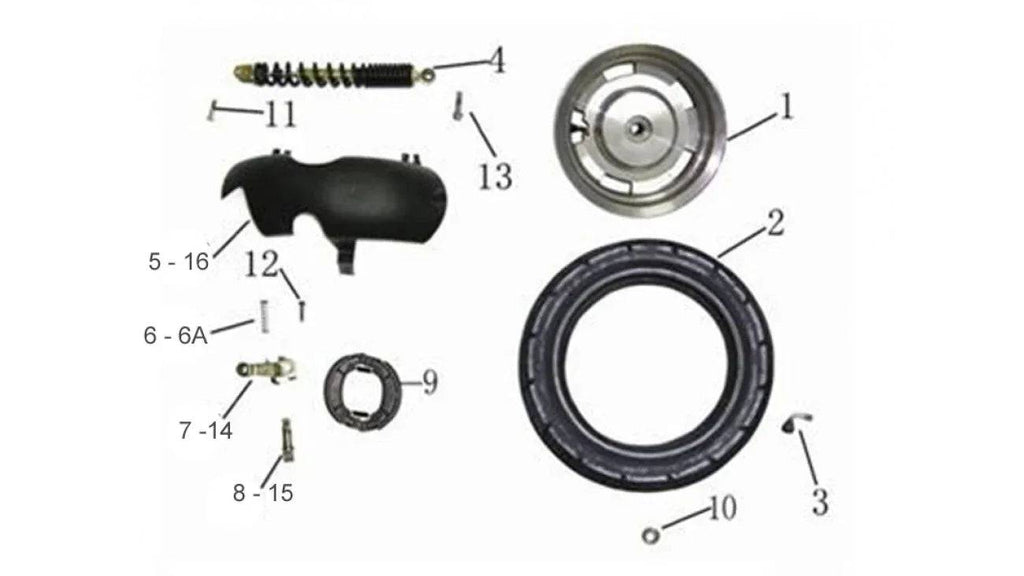 [5] AILE POUR ROUE ARRIÈRE NOIRE 50CC (SCOOTTERRE OEM)