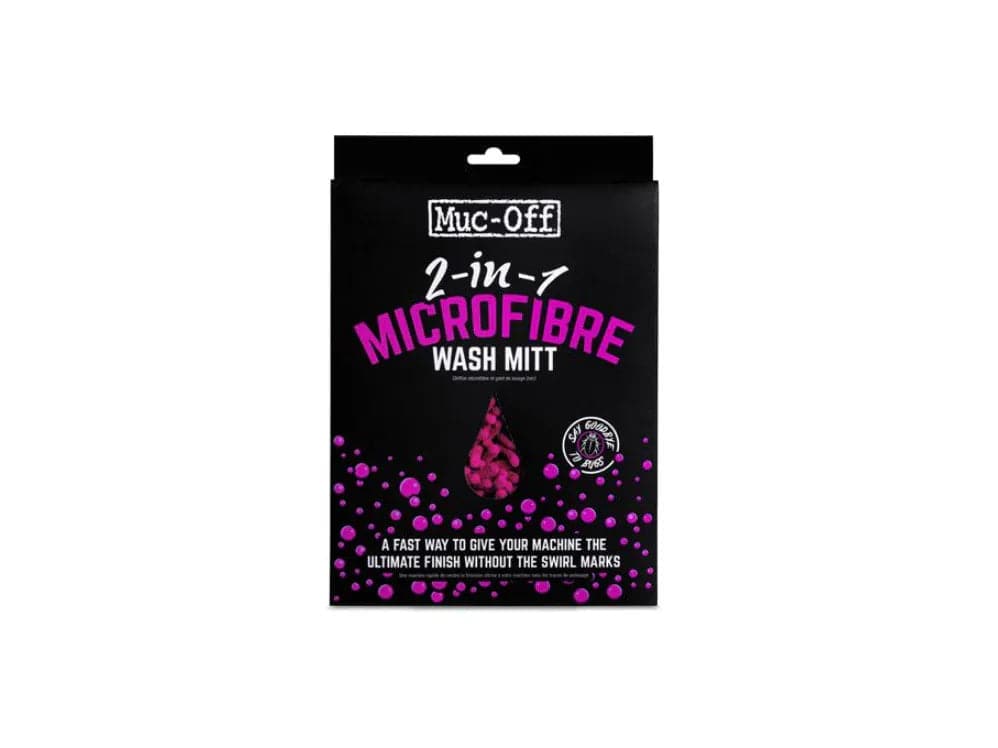 This 2-in-1 wash mitt uses split fibre technology to increase its cleaning surface area and care for a bike’s delicate finishes. On one side the microfibre technology helps to break up dirt into minuscule particles and keep them away from the surface while you clean. While on the other, a waffle design gets rid of more stubborn deposits like bugs, tar, or any other grime that’s tougher to remove.
