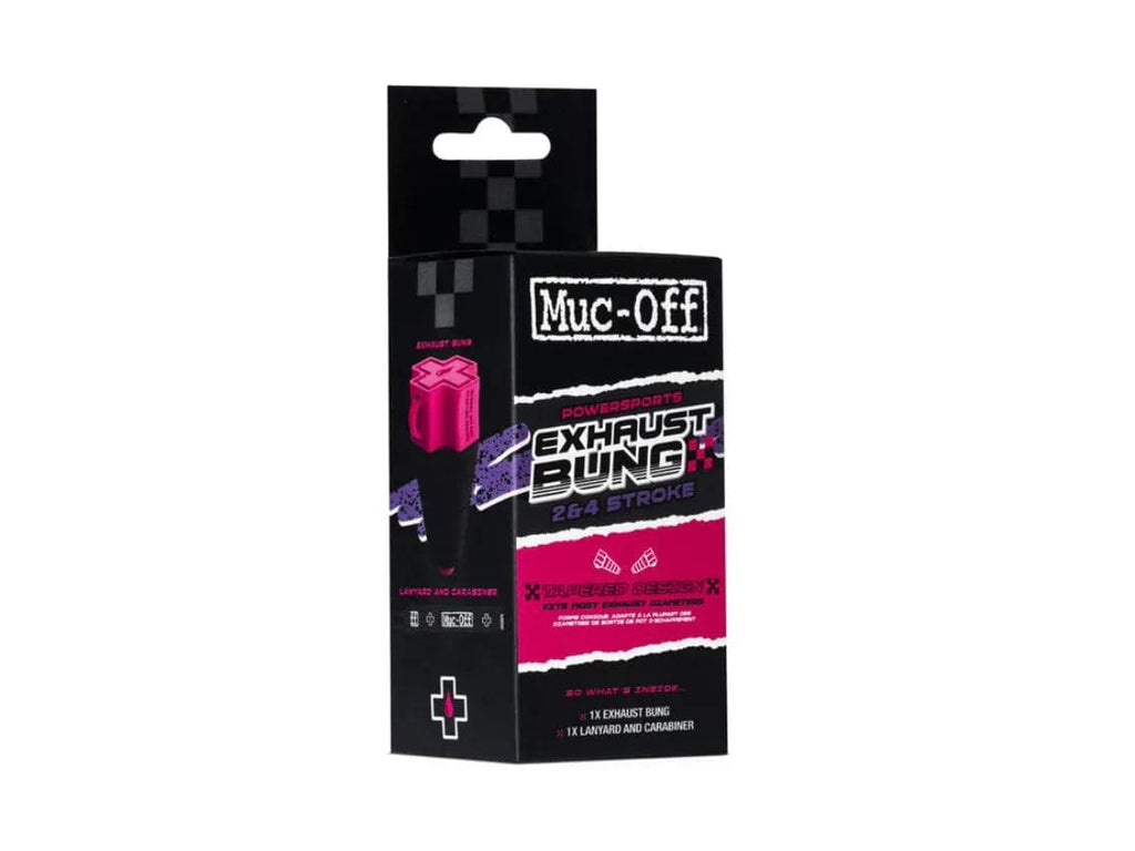 Don’t let your bottom end get wet with the new Muc-Off Exhaust Bung! Made from a two-part flexible silicone rubber core and sleeve, it creates an awesome leak-proof seal to prevent water or other contaminants from getting into your exhaust pipe whilst you’re cleaning or maintaining your machine. It’s both 2 and 4-stroke compatible thanks to its removable two-part design.