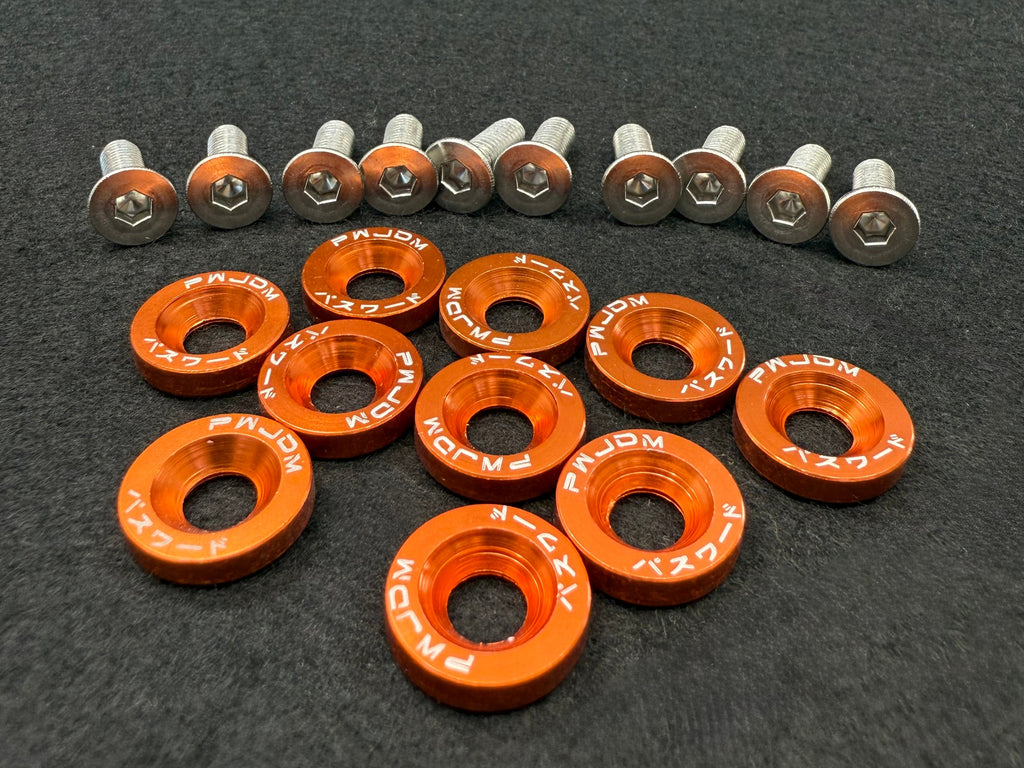 Universal Fairing Screw Kit M6 (10X) Orange Screws