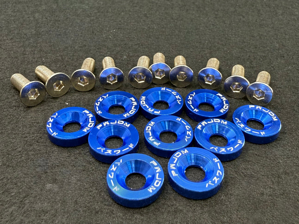 Universal Fairing Screw Kit M6 (10X) Blue Screws