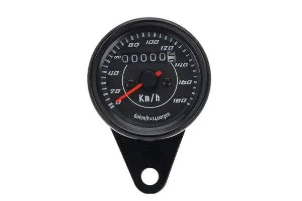 Black Round Speedometer (0-180 Km/h) - Universal Black Analog ...