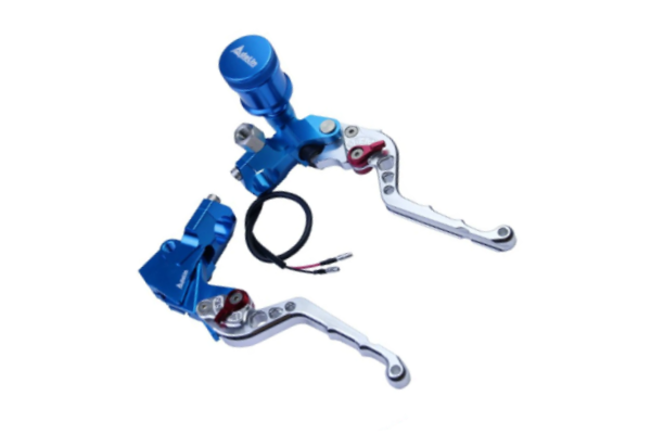 Blue CNC Billet Controls Levers Set Adelin (Hydraulic & Cable) - Jeu de leviers de commande de billettes CNC bleus Adelin (hydraulique et câble) - SI-48647