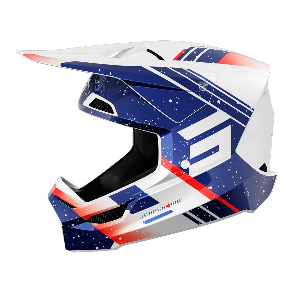 Casque Shot Furious Mirage Bleu / Rouge pour Motocross, Enduro et VTT