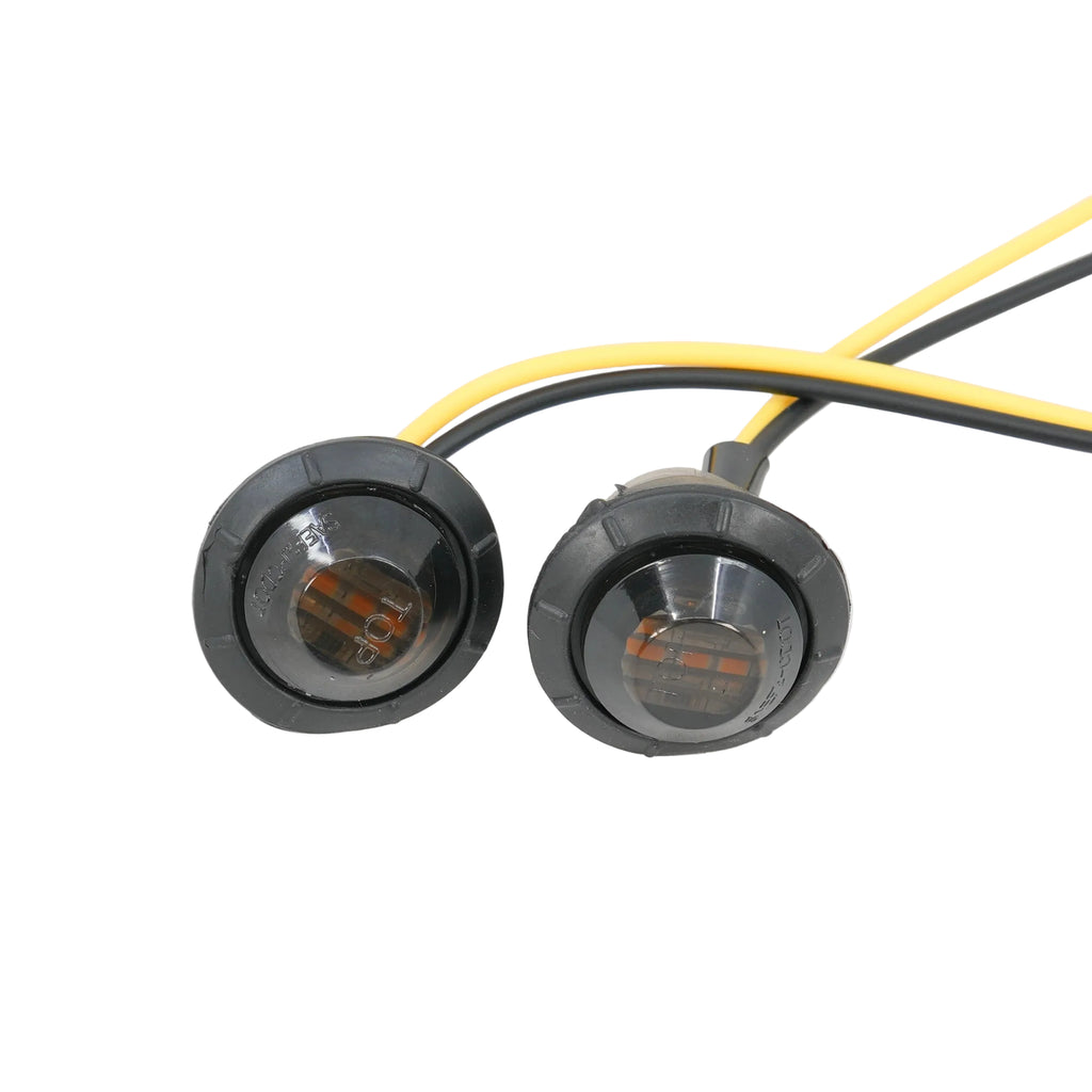 Universal Round LED Indicator Smoked Orange