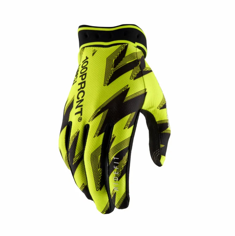 Gants 100% Ridefit Jaune Fluo / Noir