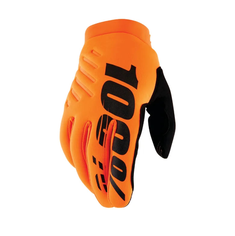 Gants Brisker fluo orange/noir 100%