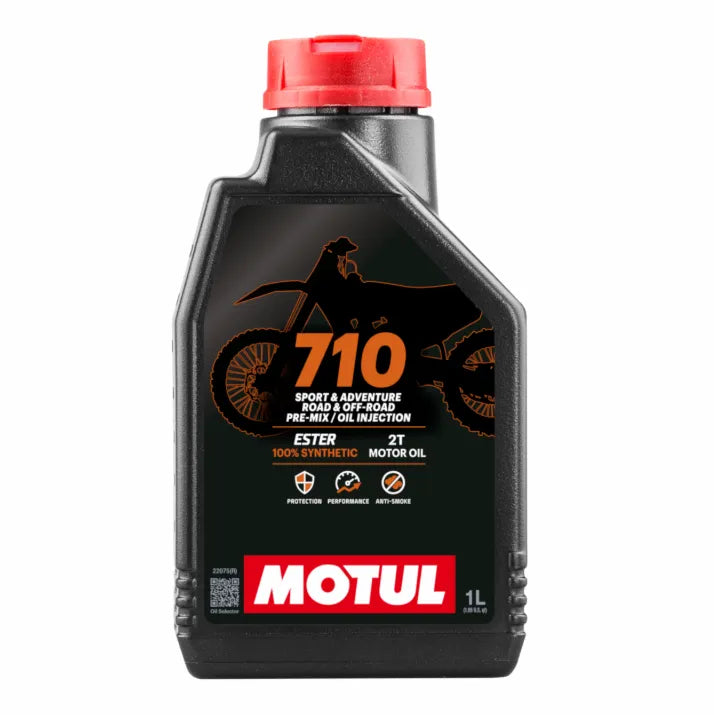 Huile 2 temps Motul 710 2T 100% synthétique – Injection ou prémélange (1L) - 114636
