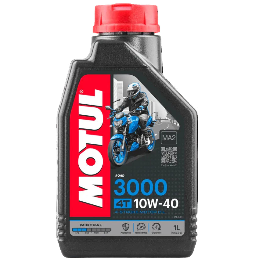 Huile moteur minérale Motul 3000 4T 10W-40 (1L) - 107672