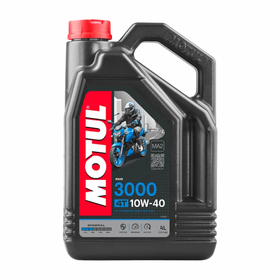 Huile moteur minérale Motul 3000 4T 10W-40 (4L) - 107693