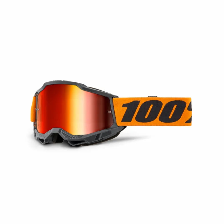 Lunettes de motocross 100% Accuri 2 gris/orange (Lentille claire ou miroir rouge) - MIROIR