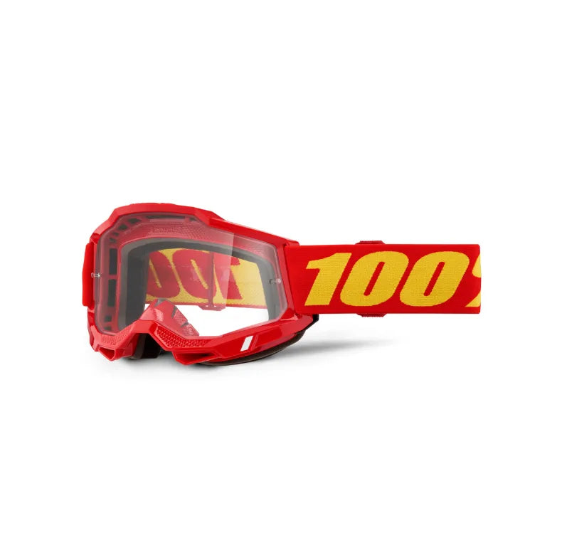 Lunettes de motocross 100% Accuri 2 rouges (Lentille claire ou miroir rouge) - CLAIRE