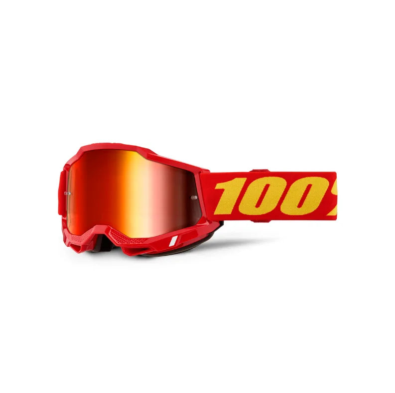 Lunettes de motocross 100% Accuri 2 rouges (Lentille claire ou miroir rouge) - MIROIR
