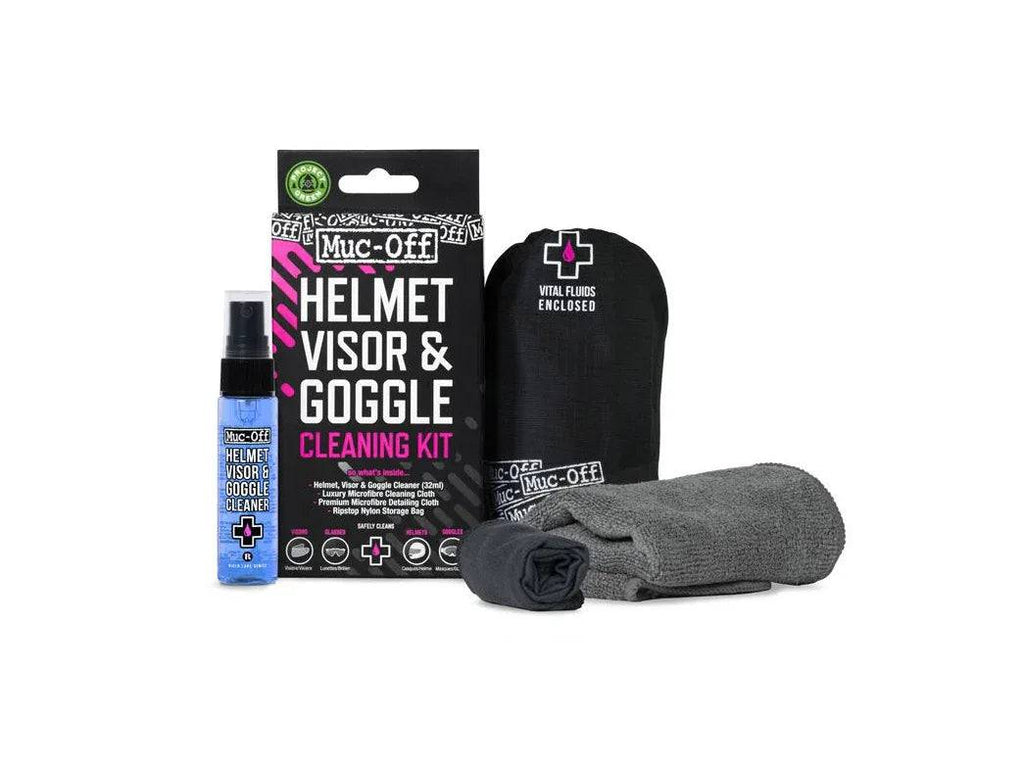 Are you tired of cleaning your visor and goggles with pieces of tissue or the sleeve of your jersey? Then this kit’s for you! The Visor, Lens and Goggle cleaning Kit is ideal for keeping in your ride pack for quick and safe cleaning on the move. It quickly removes dust, mud, insects, soot and oily residue from your helmet and goggles leaving a streak-free finish. Each kit contains a premium quality microfibre cloth that has been specifically designed to clean delicate finishes. The pack also includes a 32 m
