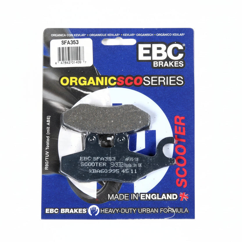 Plaquettes de frein EBC Brakes (Aprilia SR50 Motard 4T / Piaggio Typhoon 4T)