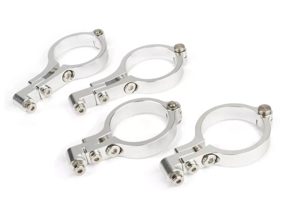 The mudguard clamps are a spare part for the Stage6 R/T fork to attach the front mudguard.

Made from grey anodized aluminium with a stepped bracket, the clamps offer a versatile solution for attaching various components. Thanks to the rotating axle, the clamps fit round brackets with a diameter of 43 mm. In addition, the clamps can also be used in reverse to attach a round accessory from a flat bracket.