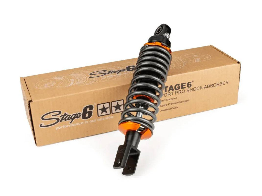 Length: 280 mm
Infinitely adjustable spring preload
Colour: Matt black / grey / orange
Suitable for many 50cc scooters