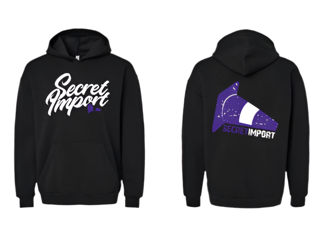 Bring comfort and style to your wardrobe with our custom hoodie, featuring our new Classical Secretimport logo. Made from soft, durable fabric, this hoodie is ideal for casual days or corporate events. It offers a modern fit that fits all body shapes. Available in small, medium, large, X-large, and XX-large.