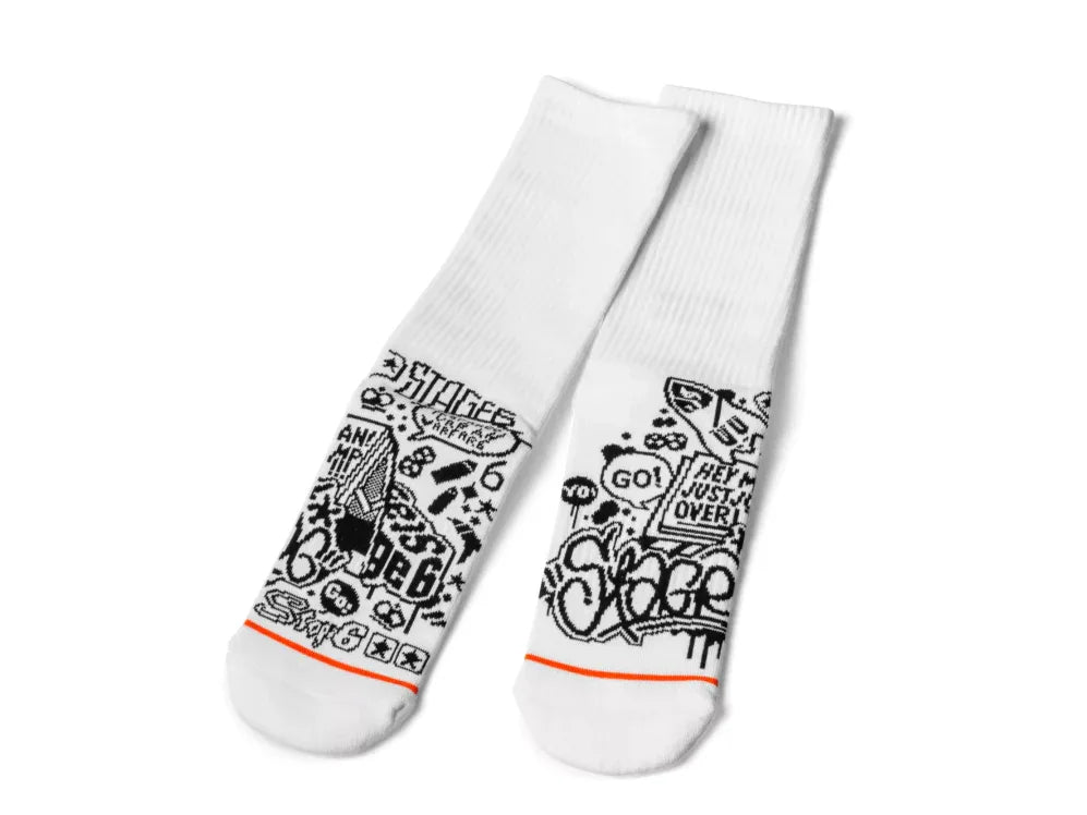 Stage6, les experts en accessoires et pièces de tuning haut de gamme pour moteurs Socks_Stage6_White_36-4_-_Chaussettes_Stage6_Blanc_36-40_Bas_Stage6_S6-09450_Maxiscoot_Scooter_Yamaha