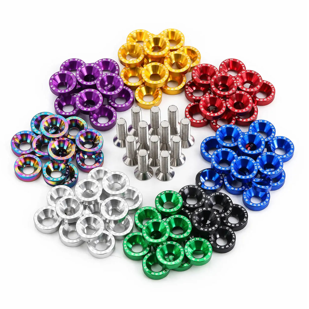 Universal Fairing Screw Kit M6 (10x) - Kit de vis de carénage universel M6 (10x) - Black : SI-91238/BK / Red : SI-91238/RE / Green : SI-91238/GR / Blue : SI-91238/BL / Purple : SI-91238/PR / Gold : SI-91238/GL / Neochrome : SI-91238/NCR / Aluminium : SI-91238/AL