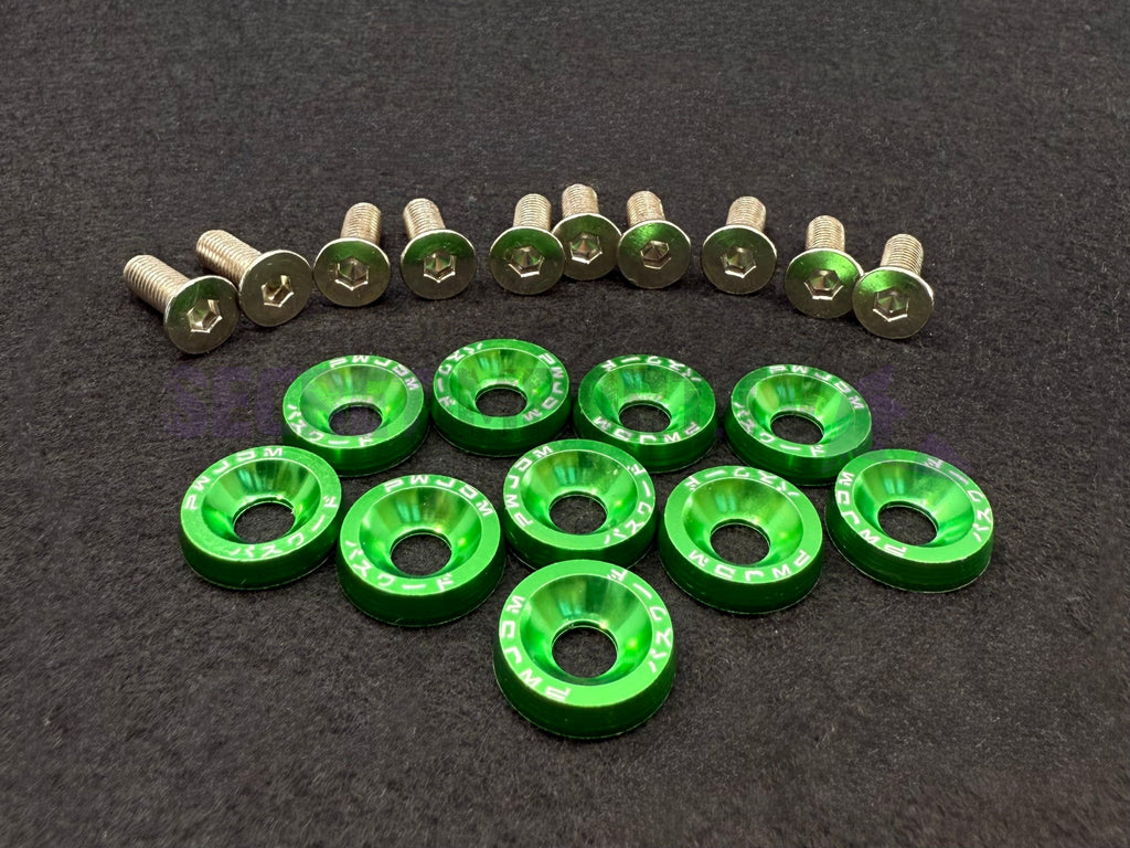 Universal Fairing Screw Kit M6 (10X) Green Screws