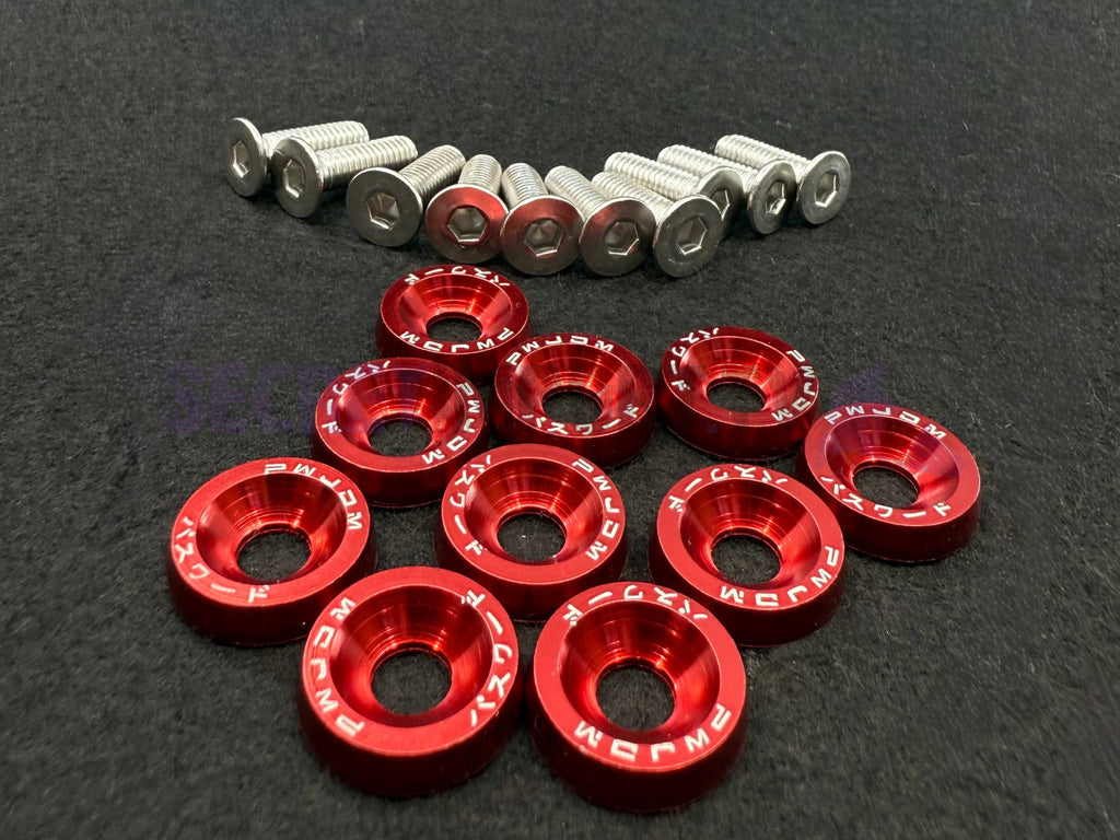 Universal Fairing Screw Kit M6 (10X) Red Screws